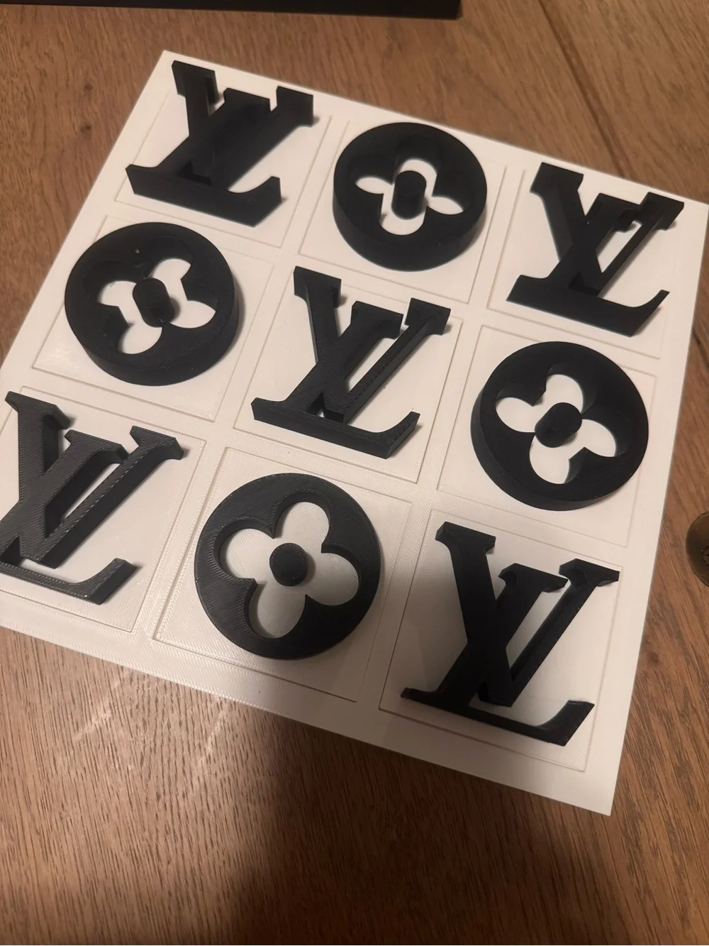 LARGER Black & White Tic Tac Toe Board : Coffee Table Game - Picture 4 of 5